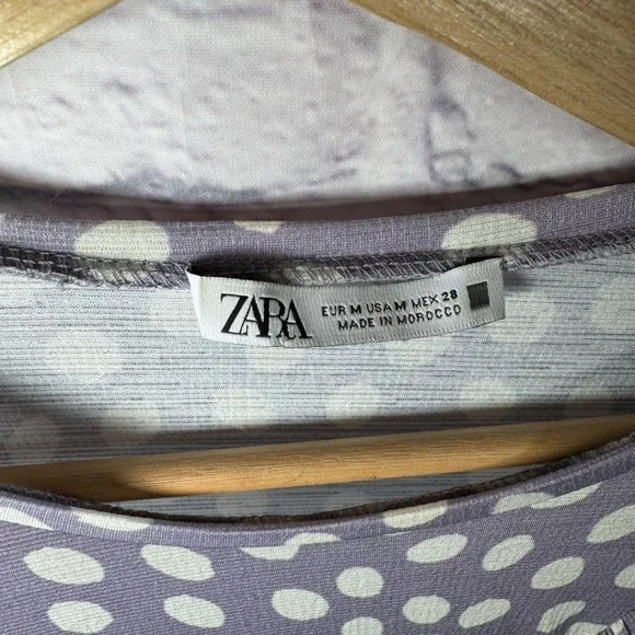 Zara Women's Purple and White Dress - Picture 7 of 7